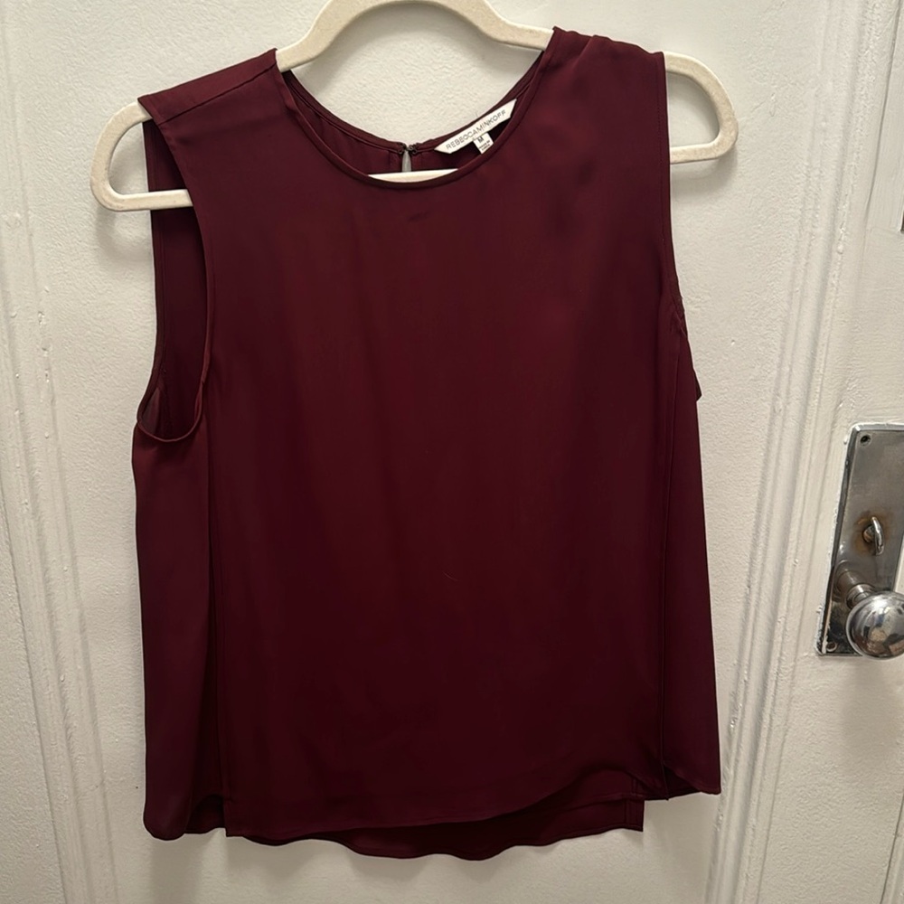 Rebecca Minkoff maroon silk top